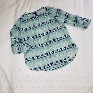 Aqua 3/4 sleeve blouse